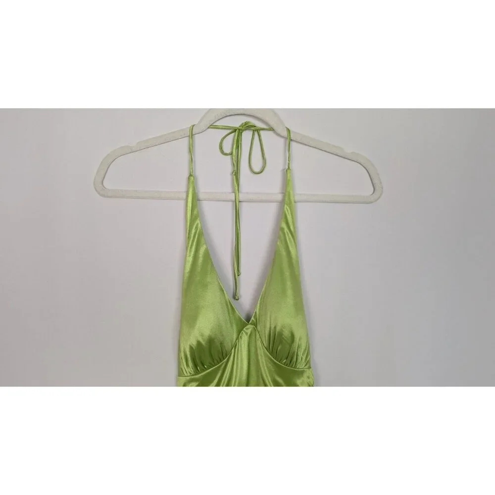 Vintage Y2K 90s City Triangles M Halter Mini Dress Draped Layered Ruched Event - Picture 3 of 12